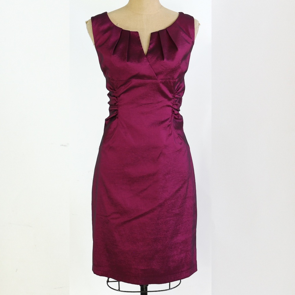 Adrianna Papell shimmering burgundy party dress